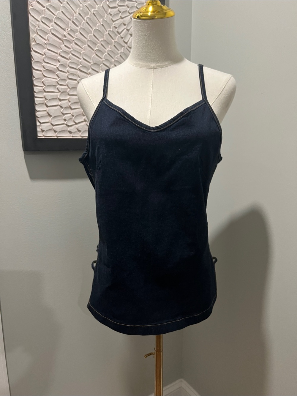 Classic Navy Spaghetti-Strap Jean Top Camisole